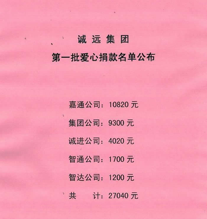 批愛心捐款名單